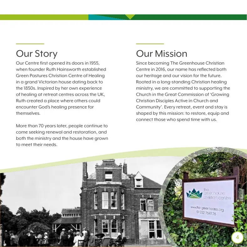 Greenhouse brochure, our story and mission