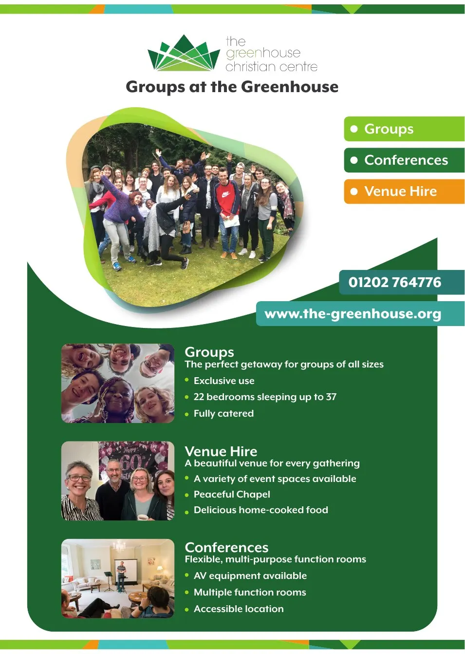 Groups at the Greenhouse A3 poster