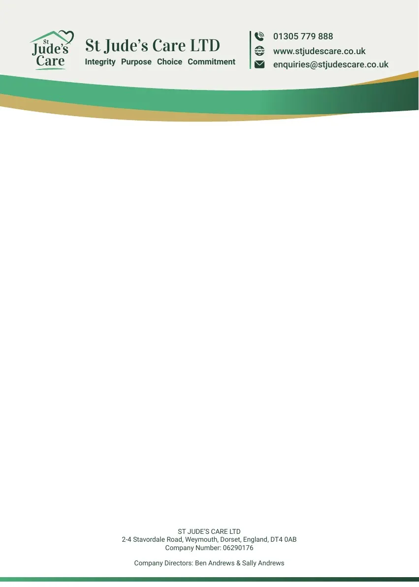 St. Jude's Care letterhead