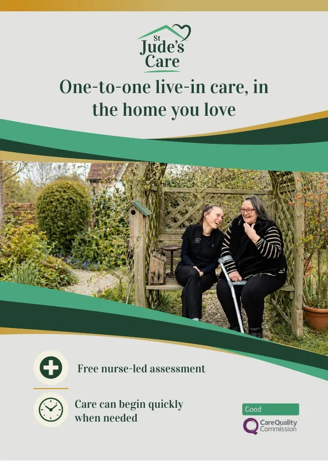 St. Jude's Care live-in care leaflet cover