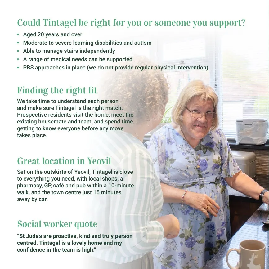 St. Jude's Care supported living brochure inside page